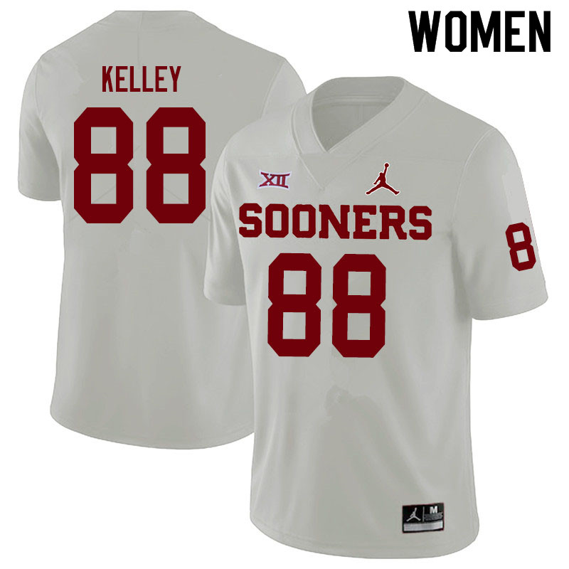 Women #88 Jordan Kelley Oklahoma Sooners Jordan Brand College Football Jerseys Sale-White